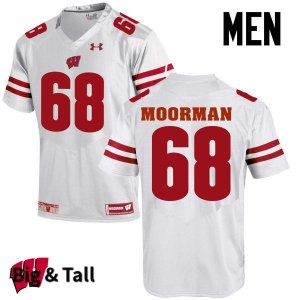 Men's Wisconsin Badgers NCAA #68 David Moorman White Authentic Under Armour Big & Tall Stitched College Football Jersey QV31F26VN